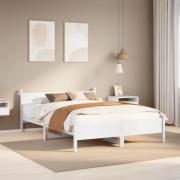 vidaXL Sängram utan madrass vit 150x200 cm massiv furu