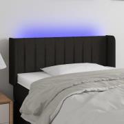 vidaXL Sänggavel LED svart 103x16x78/88 cm tyg