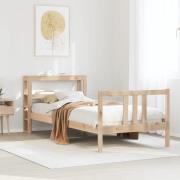 vidaXL Sängram med huvudgavel 75x190 cm massivt furu