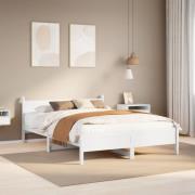 vidaXL Sängram utan madrass vit 135x190 cm massiv furu