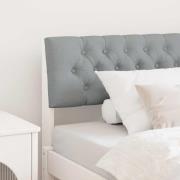 vidaXL Klädd sänggavel Ljusgrå 100 cm Massiv furu