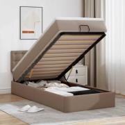 vidaXL Ottoman sängram med madrass cappuccino 80x200 cm konstläder