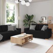 vidaXL Soffset med kudde med kudde Svart tyg