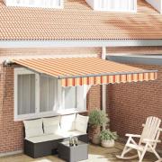 vidaXL Utfällbar markis gult och orange 300 x 250 cm tyg