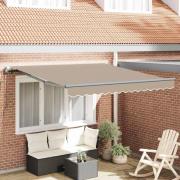 vidaXL Utfällbar markis Beige 350 x 250 cm tyg