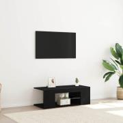 vidaXL TV-skåp med LED -remsljus Svart 90 x 39 x 30 cm Konstruerat trä