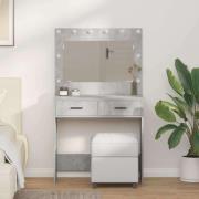 vidaXL Sminkbord med låda Betonggrå 78.5 x 41 x 135 cm Konstruerat trä