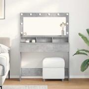 vidaXL Sminkbord med hylla Betonggrå 100 x 41 x 135 cm Konstruerat trä