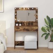 vidaXL Sminkbord med hylla Rökt ek 79 x 41 x 135 cm Konstruerat trä