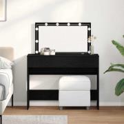 vidaXL Sminkbord med låda Svart ek 100 x 40 x 120 cm Konstruerat trä