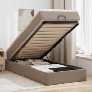 vidaXL Ottoman sängram med madrass cappuccino 90x200 cm konstläder