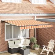 vidaXL Utfällbar markis Gul och Orange 350x250 cm tyg