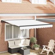 vidaXL Utfällbar markis Vit 350x250 cm tyg