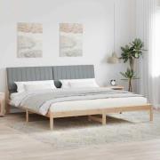 vidaXL Sängram med huvudgavel Brun 200 x 200 cm Massiv furu