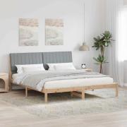 vidaXL Sängram med huvudgavel Brun 180 x 200 cm Massiv furu