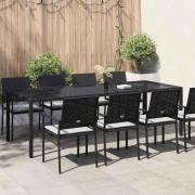 vidaXL Trädgårdsmiddag Bord Ren svart 250 x 100 x 75 cm Poly rattan