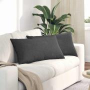 vidaXL Sofakuddar 2 pcs Mörkgrå 80 x 40 cm Kordread tyg