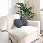 vidaXL Sittkuddar 2 pcs Mörkgrå Ø 40 x 13 cm Sammet