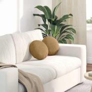 vidaXL Sittkuddar 2 pcs Brun Ø30 x 13 cm Sammet