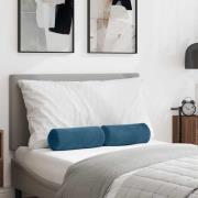 vidaXL Bolsterkuddar 2 pcs Blå Ø 15 x 40 cm Kordread tyg