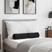 vidaXL Bolsterkuddar 2 pcs Svart Ø 15 x 40 cm Kordread tyg