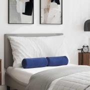 vidaXL Bolsterkuddar 2 pcs Polisblå Ø 15 x 40 cm Kordread tyg