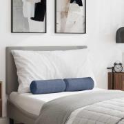 vidaXL Bolsterkuddar 2 pcs Blå Ø 15 x 40 cm Kordread tyg