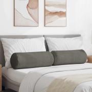 vidaXL Bolsterkuddar 2 pcs Ljusgrå Ø 25 x 70 cm Kordread tyg