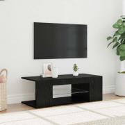 vidaXL TV-skåp med LED -remsljus Svart 90 x 39 x 30 cm Konstruerat trä