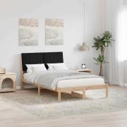 vidaXL Sängram med huvudgavel Brun 120 x 190 cm Massiv furu