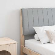 vidaXL Klädd sänggavel Ljusgrå 160 cm Massiv furu