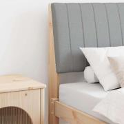 vidaXL Klädd sänggavel Ljusgrå 75 cm Massiv furu