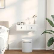 vidaXL Vägghylla med lådor vit 60x28x15 cm konstruerat trä