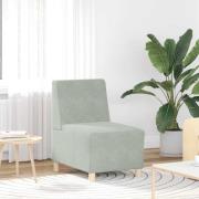 vidaXL Soffstol utan armstöd ljusgrå 55 cm sammet