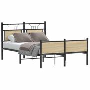 vidaXL Sängram utan madrass sonoma-ek 120x200 cm konstruerad trä