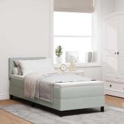 vidaXL Bäddfjäder med madrass Ljusgrå 80 x 200 cm Sammet