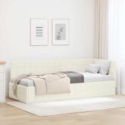 vidaXL Hörn Sängram med huvudgavel Kräm 80 cm x 200 cm Sammet
