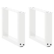 vidaXL Soffbordsben U-formade 2 st vita 40x(30-31) cm stål
