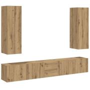 vidaXL Väggmonterade TV-skåp 5 st ek konstruerat trä