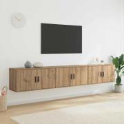 vidaXL Väggmonterad TV-byrå Set 3 pcs Artisan Ek 80 x 34,5 x 40 cm
