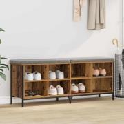 vidaXL Skoskåp Gammalt trä 131 x 35 x 50 cm Konstruerat trä och järn