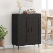 vidaXL Sideboard Svart Ek 69,5 x 34 x 90 cm Konstruerat trä och järn
