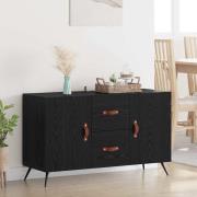 vidaXL Sideboard med låda Svart Ek 100 x 36 x 60 cm Konstruerat trä