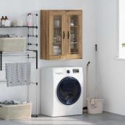 vidaXL Väggskåp Artisan Ek 69,5 x 34 x 90 cm Konstruerat trä och glas