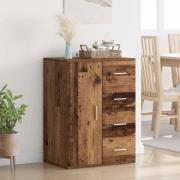 vidaXL Sideboard med låda Gammalt trä 59 x 39 x 80 cm Konstruerat trä