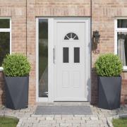 vidaXL Planteringskärl 2 pcs Antracit 50 x 50 x 75 cm Stål