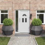 vidaXL Planteringskärl 2 pcs Svart 100 x 100 x 80 cm Stål