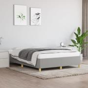 vidaXL Sängram utan madrass ljusgrå 135x190 cm dubbelt tyg