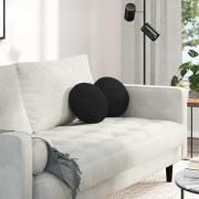 vidaXL Sittkuddar 2 pcs Svart Ø30 x 13 cm tyg