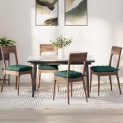 vidaXL Sittkuddar 4 pcs Mörkgrön 40 x 40 x 6 cm tyg